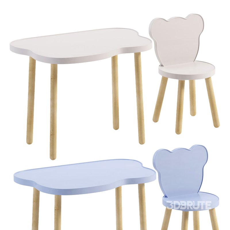 Table and chair childrens set Image 2