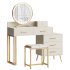 Bureau de coiffeuse avec tabouret et miroir DEL Grosmark - Thumbnail 3