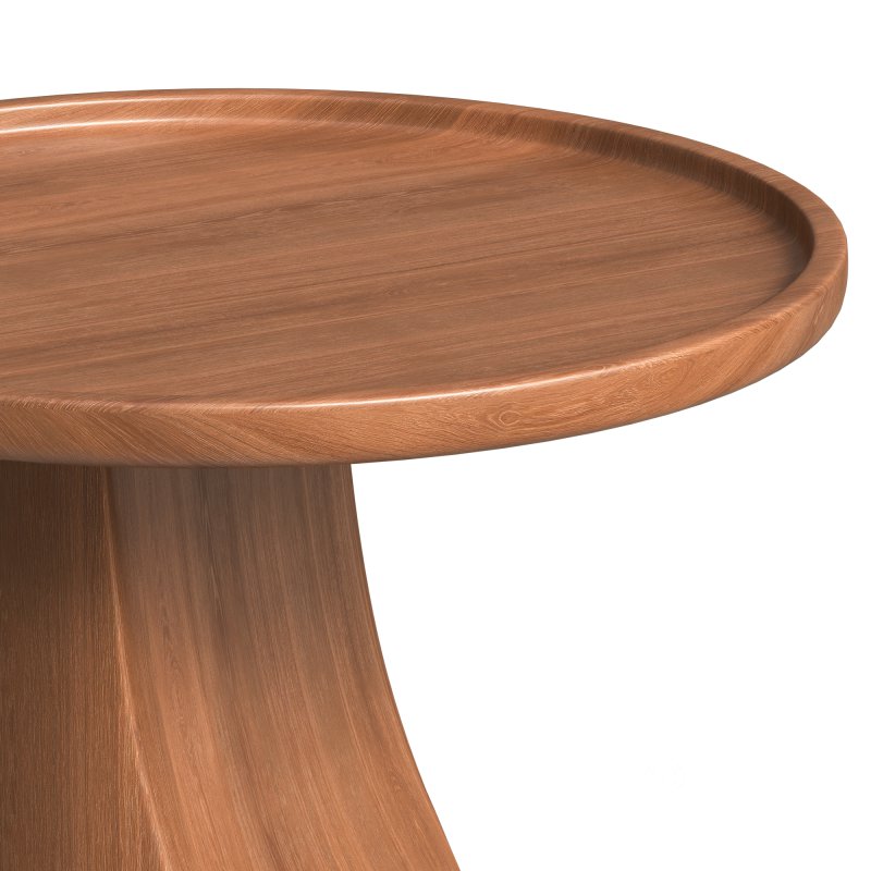 Round walnut side table Image 2