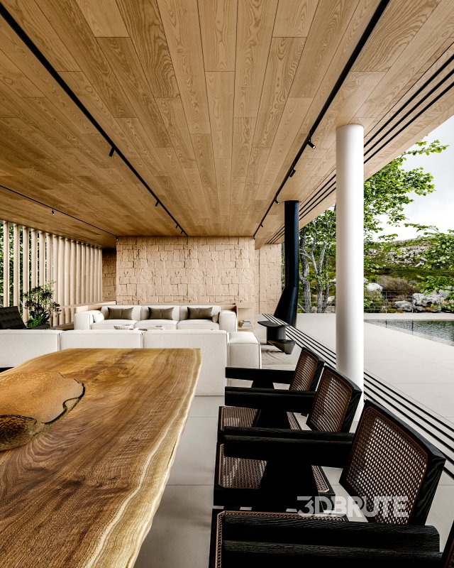 Living Room Dining Room Pool Image 4