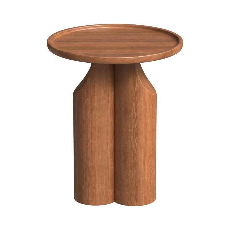 Round walnut side table Image 5