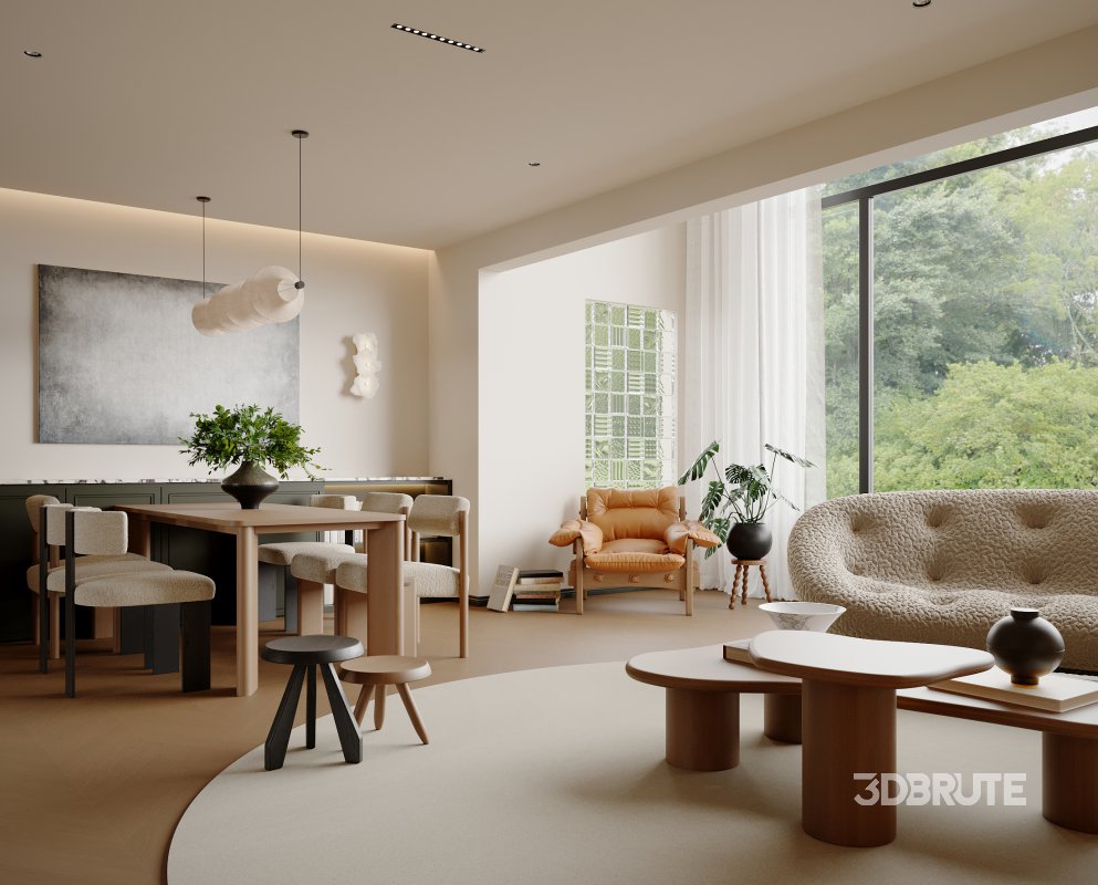 Living Room Dining Room Office Image 3