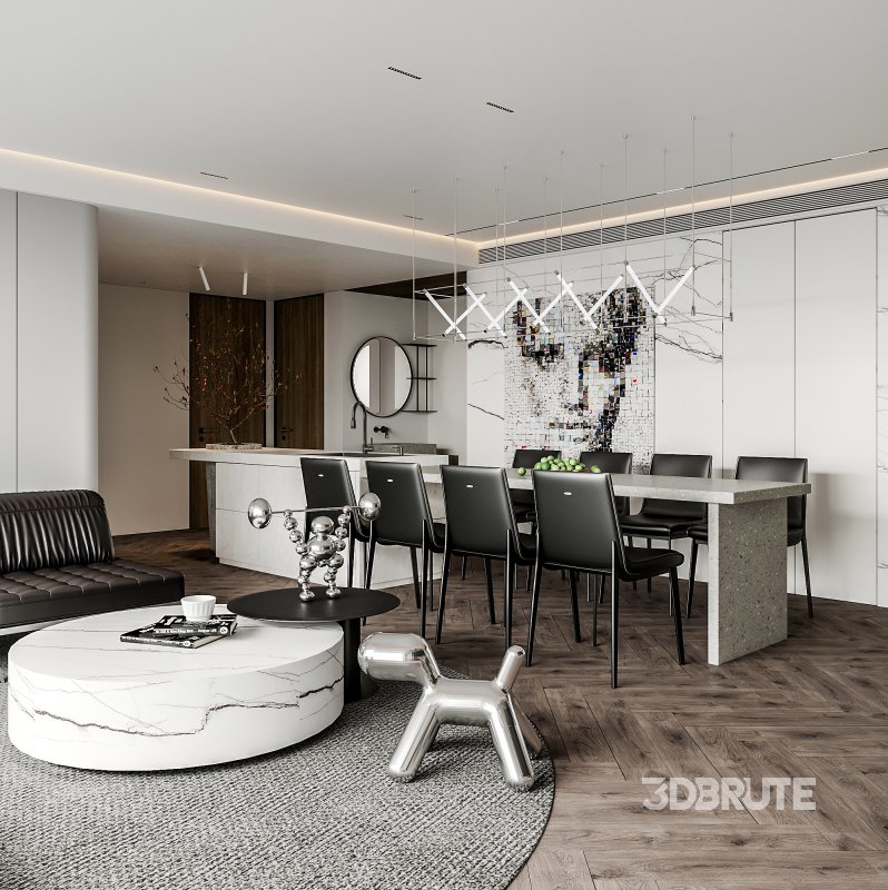 Living Room Dining Room Kitchen Image 10