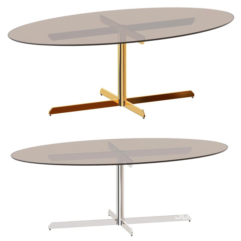 Oval glass dining table Image 3