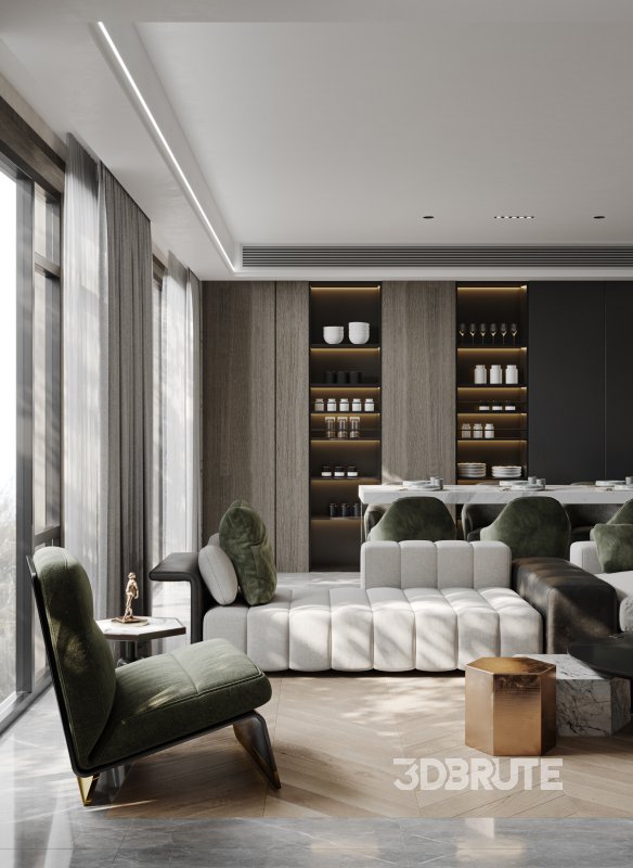 Living Room Dining Room Kitchen Image 4