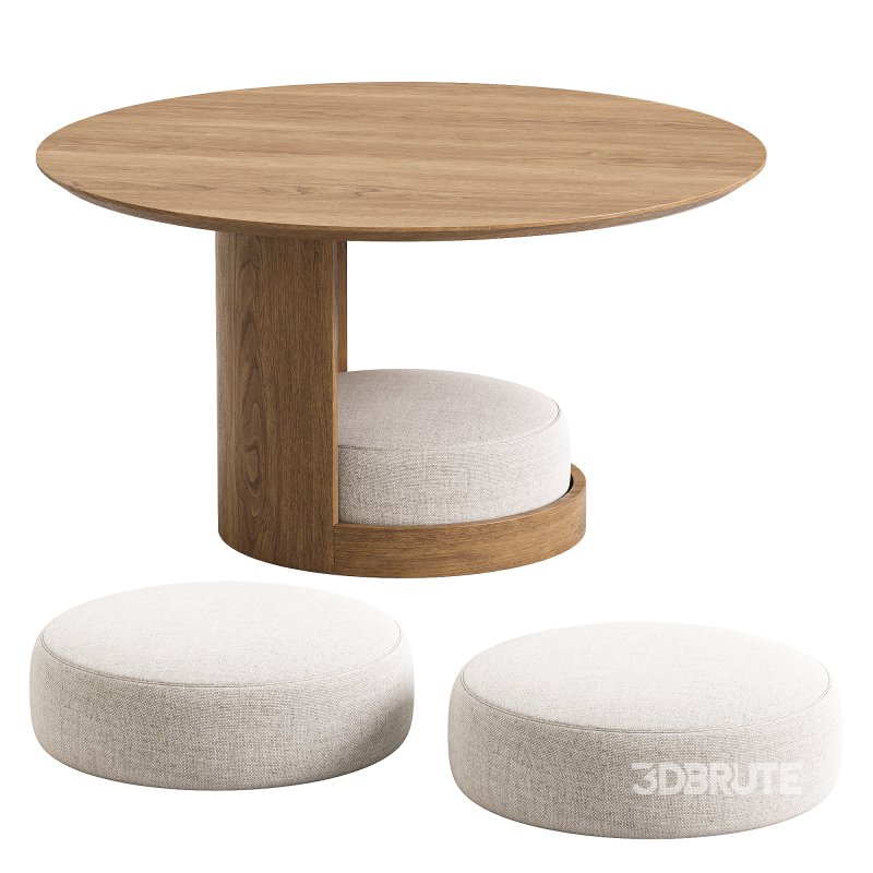 Mette Coffee Table with Stools Image 2
