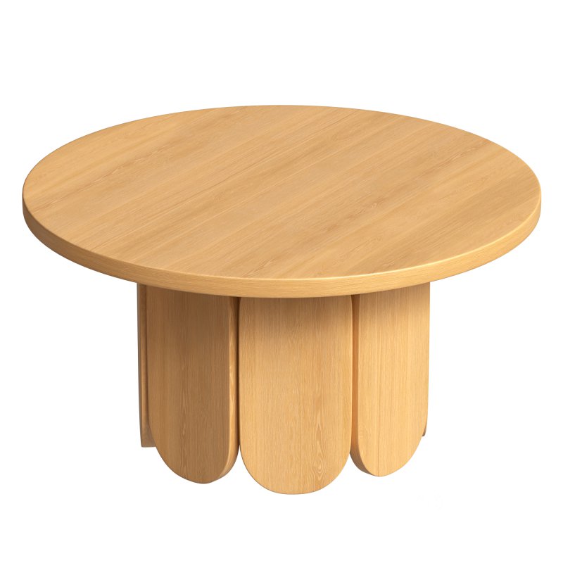 Round wood veneer dining table Image 2