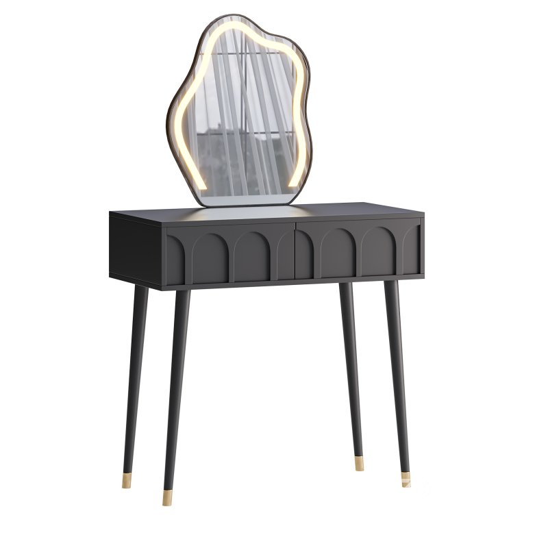 Ensemble coiffeuse avec tabouret et miroir Carmell Image 3