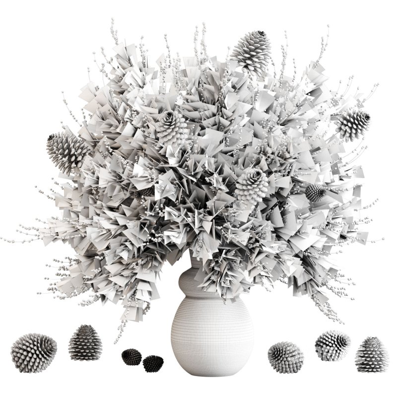 Winter pine fruit vase Image 5