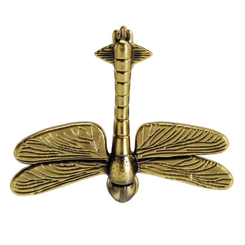 Antique Brass Dragonfly Design Front Door Knocker Vintage Style Image 2
