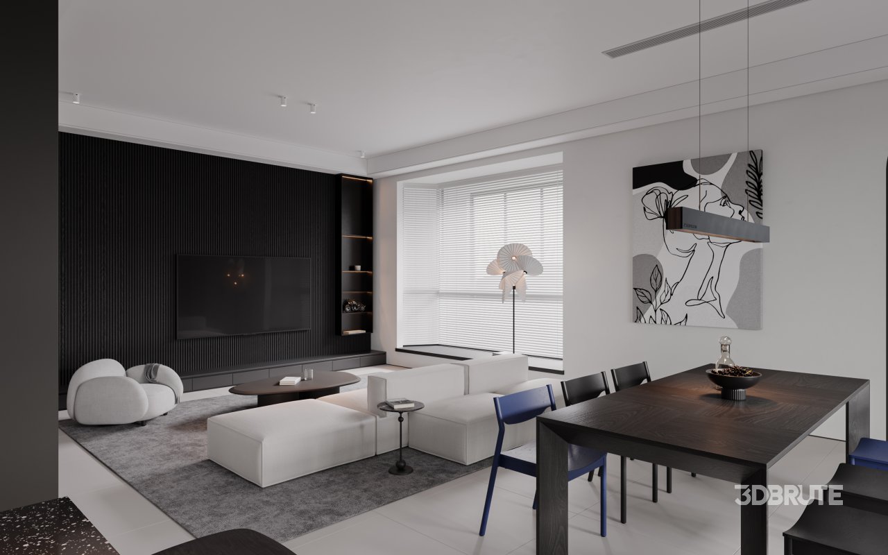 Living Room Dining Room Kitchen Image 12