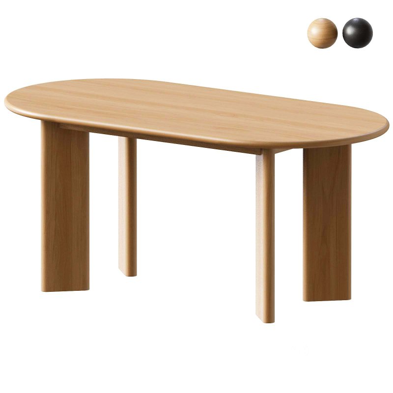 Oval Wood Dining Table Image 6
