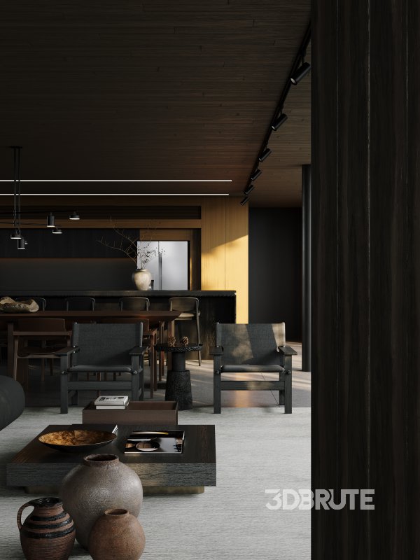 Living Room Dining Room Kitchen Image 8