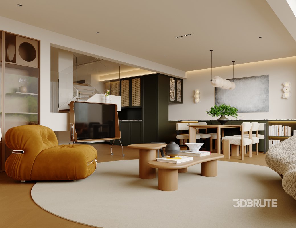 Living Room Dining Room Office Image 4