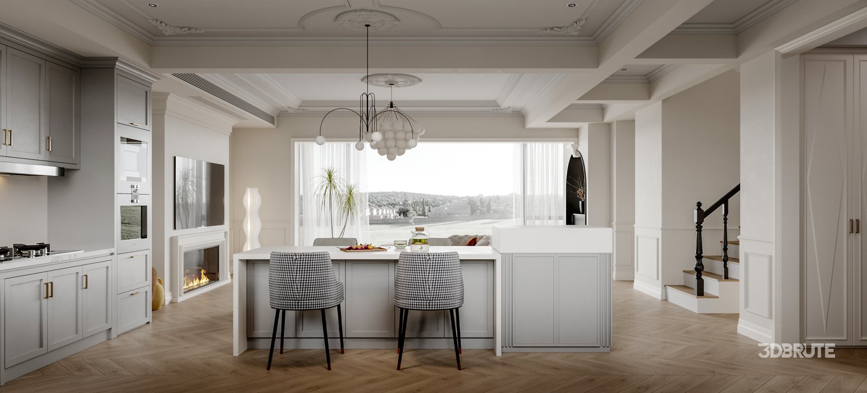 Living Room Dining Room Kitchen Image 4