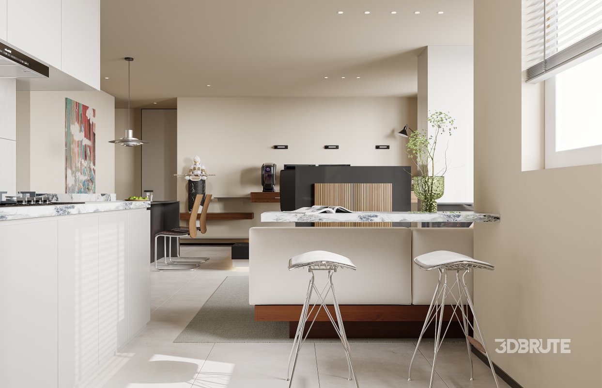 Living Room Dining Room Kitchen Image 3