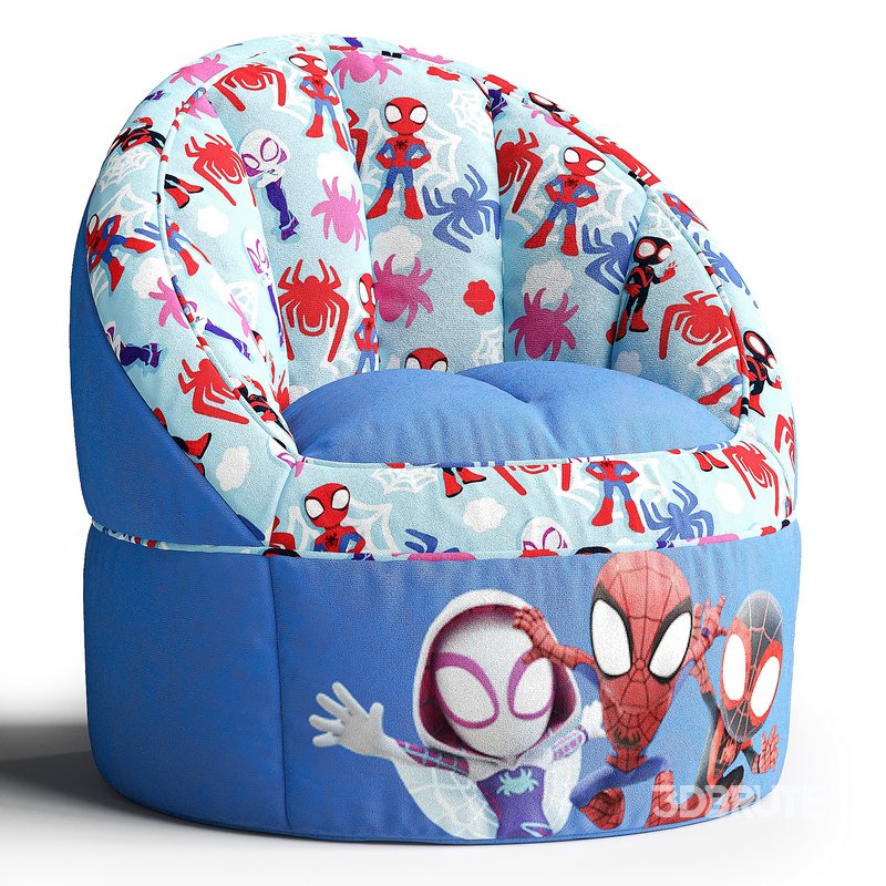 Marvel Spiderman Blue Polyester Bean Bag Image 1
