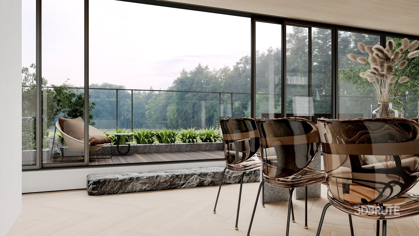 Dining Room Kitchen Courtyard Image 4