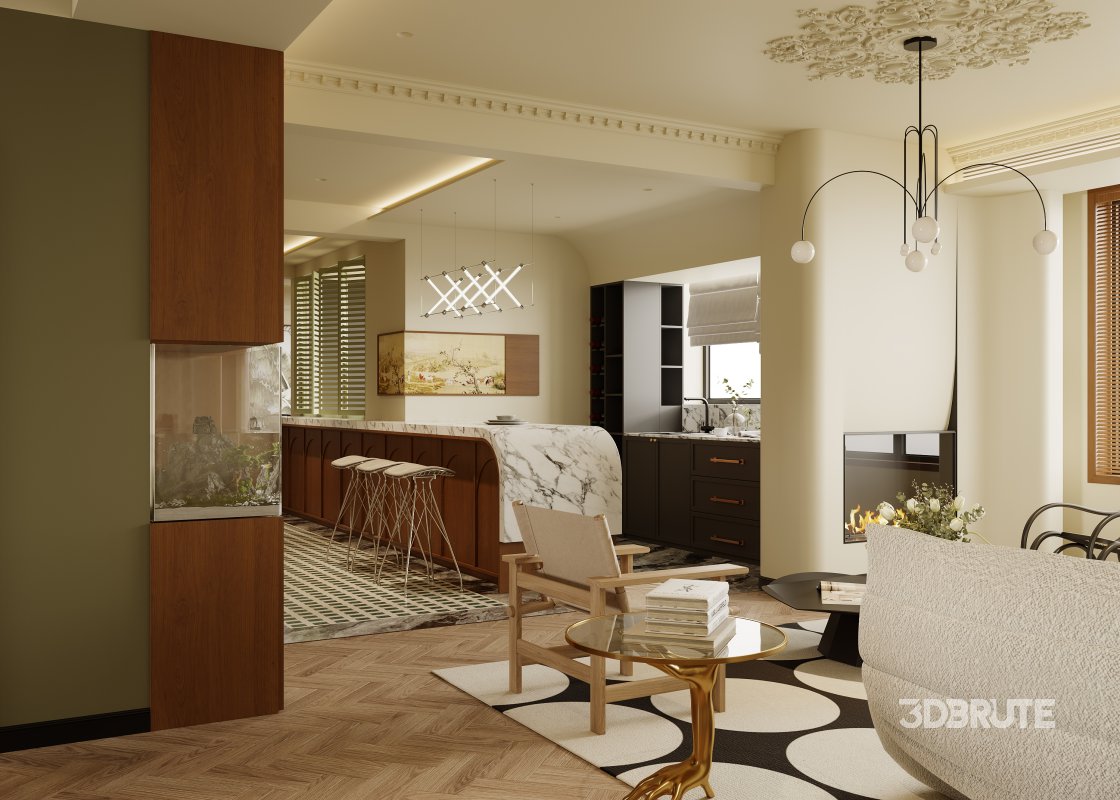 Living Room Dining Room Kitchen Image 19