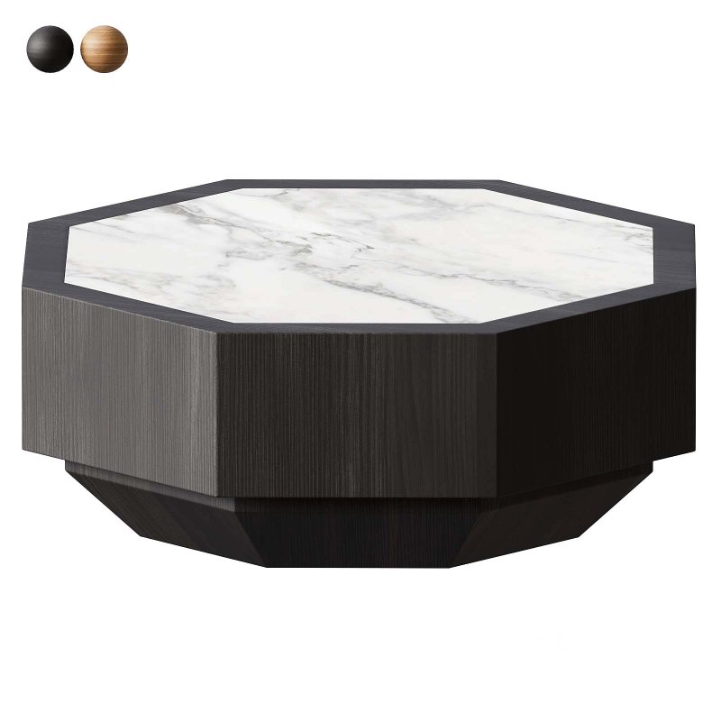Wood Octagonal Coffee Table Image 1