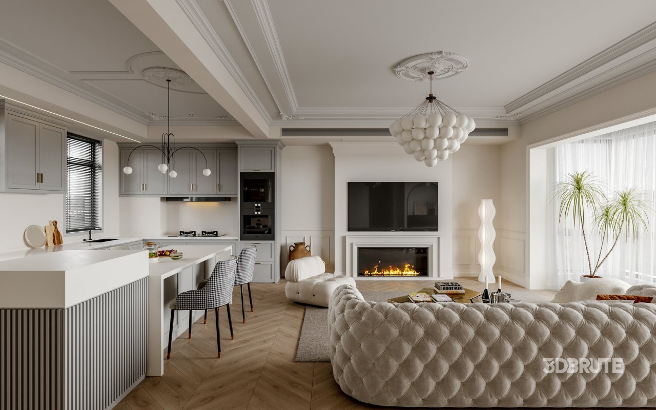 Living Room Dining Room Kitchen Image 5