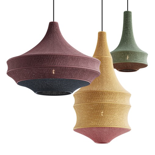 Crochet Pendant Lamp by Hamimi Design