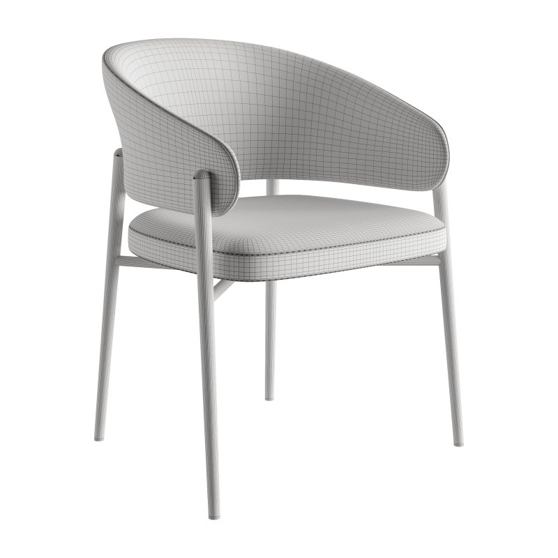 LINDA Upholstered Fabric Chair With Armrests by Marelli Image 6