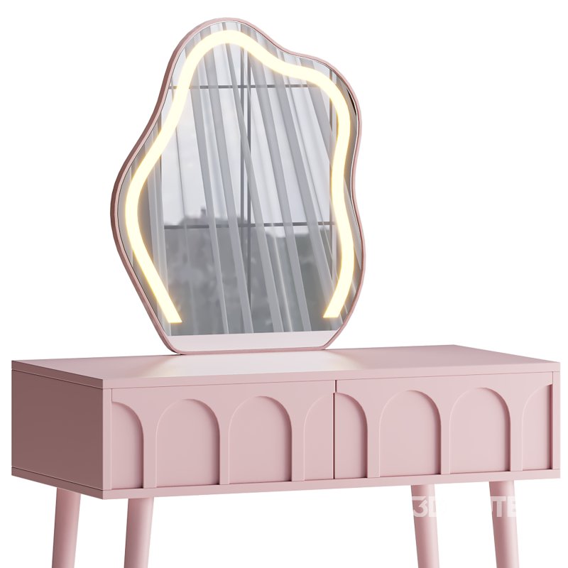 Ensemble coiffeuse avec tabouret et miroir Carmell Image 10