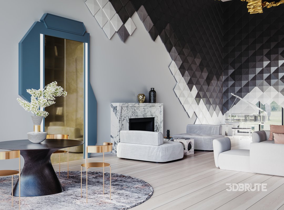 Living Room Dining Room Kitchen Image 13