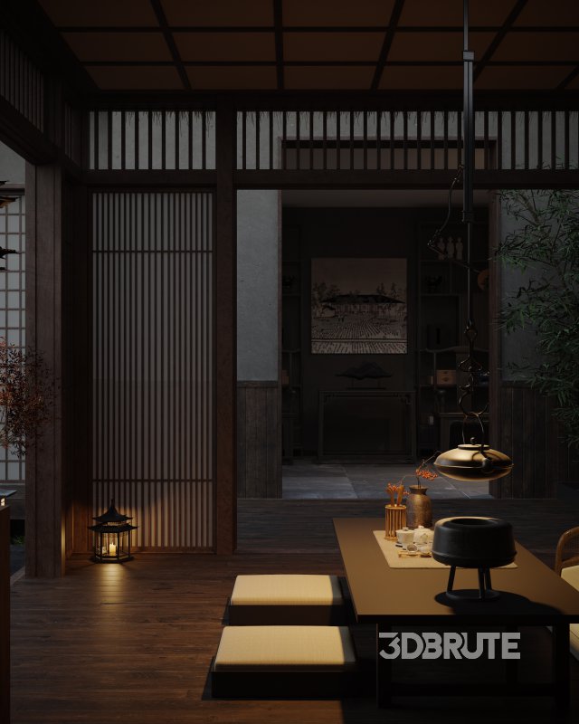 chinese courtyard tea room Image 2