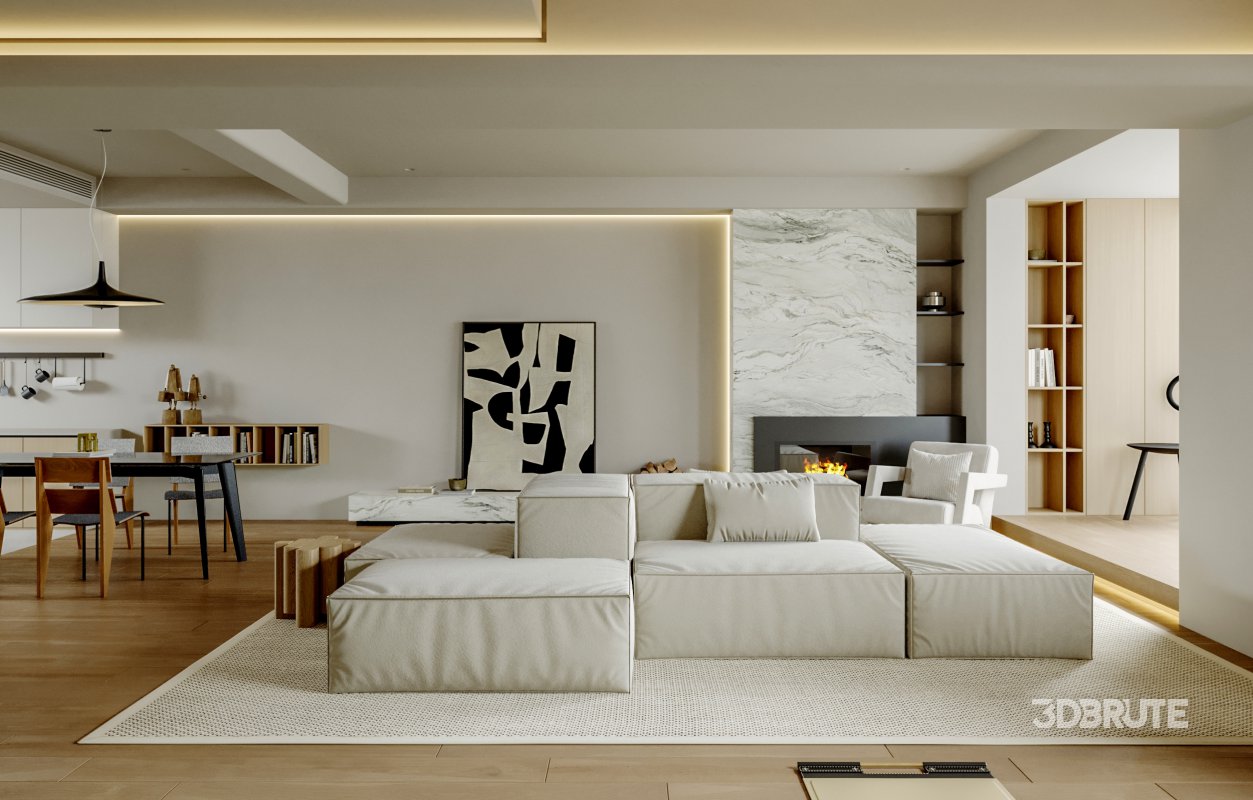 Living Room Dining Room Kitchen Image 6