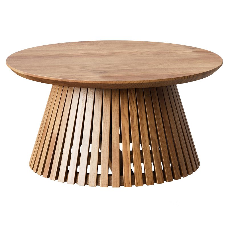Buley Round Slatted Coffee Table Image 2