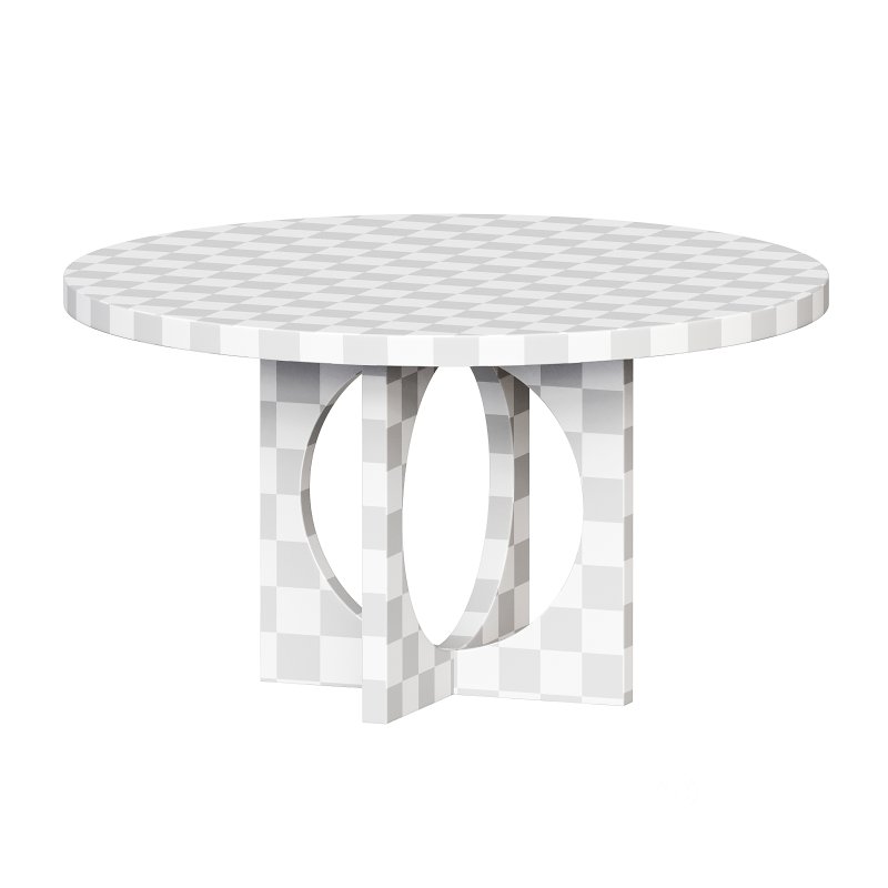 Black Wood Round Geometric Dining Table Image 5