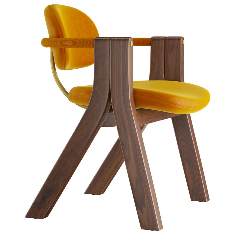 Fabric chair with armrests Image 1