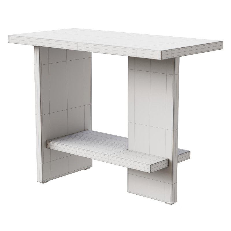 Tee Side Table, Rectangular, Matt Lacquered Oak Image 2