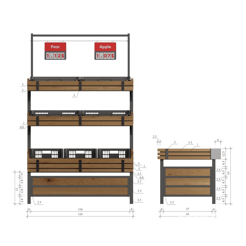 Shelves for Vegetables And Fruits Set 01 by Highbright Retail Solutions Image 5