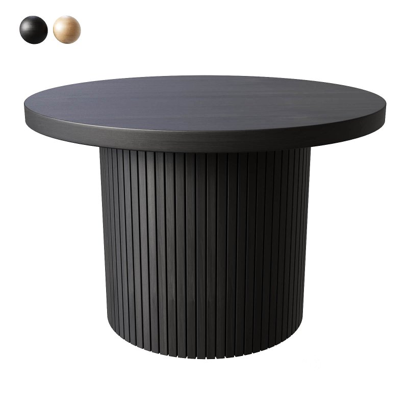 Charleily Pedestal Wood Round Coffee Table Image 4
