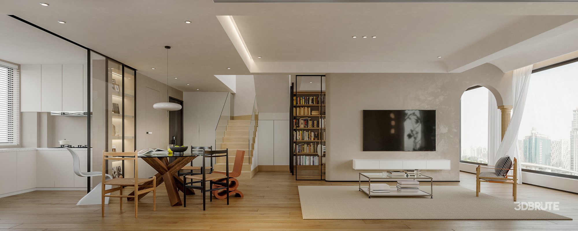 Living Room Dining Room Office Image 5