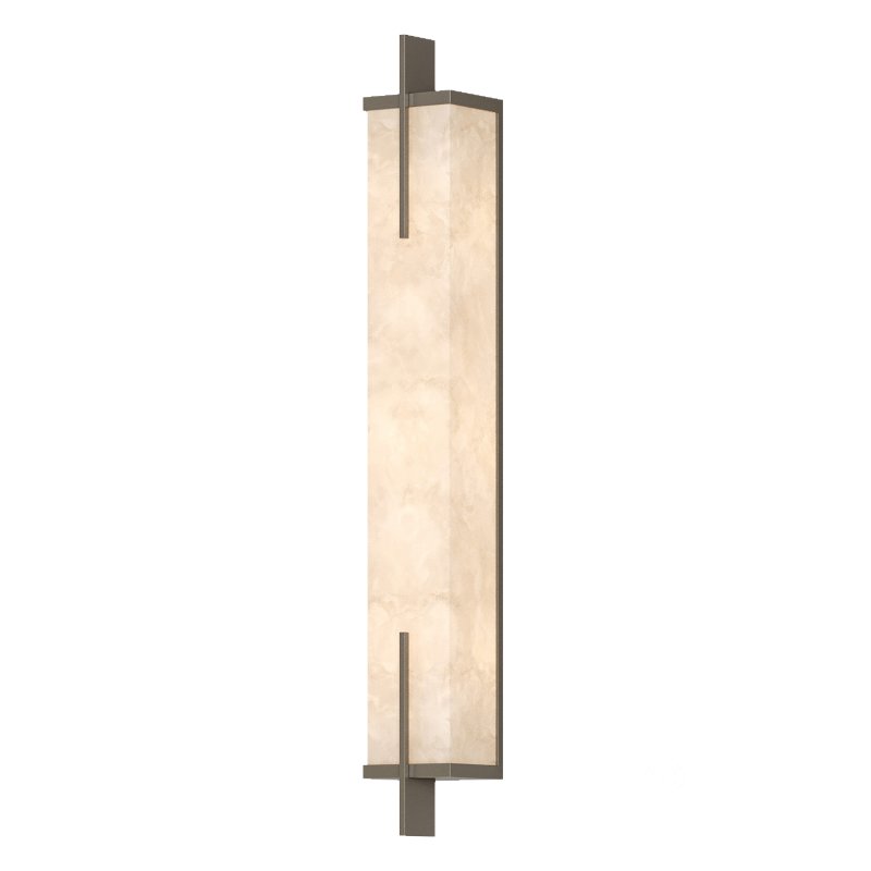 Modern Luxury Full Copper Marble Rectangle LED Wall Sconce Image 2