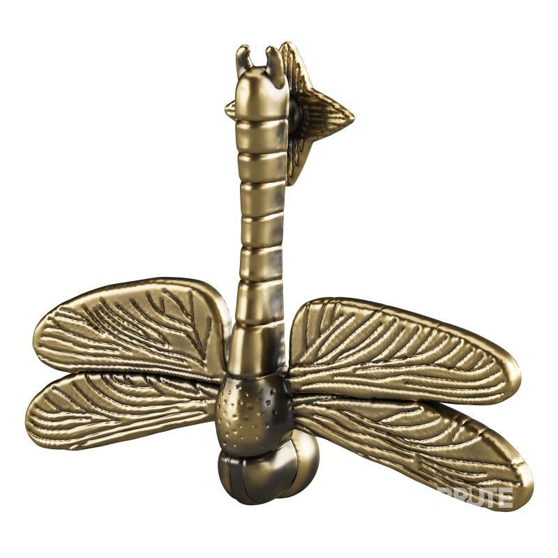 Antique Brass Dragonfly Design Front Door Knocker Vintage Style Image 5