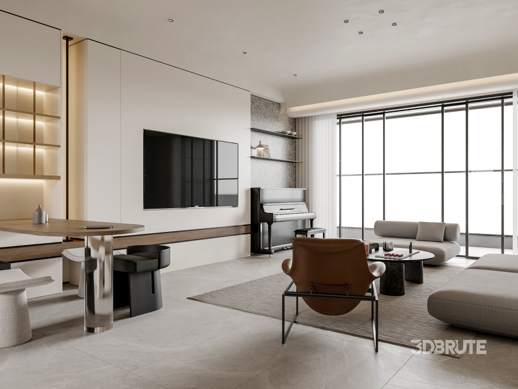 Living Room Dining Room Kitchen Image 3