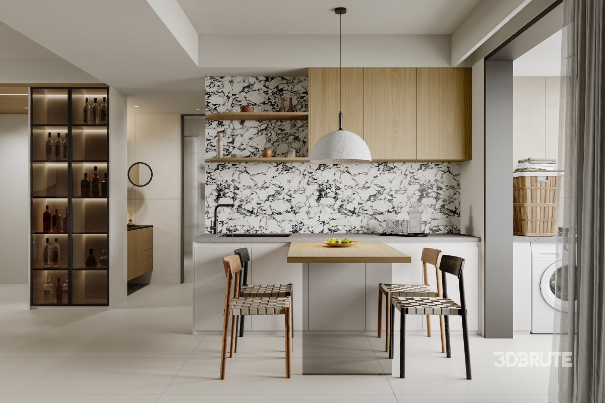 Living Room Dining Room Kitchen Image 3