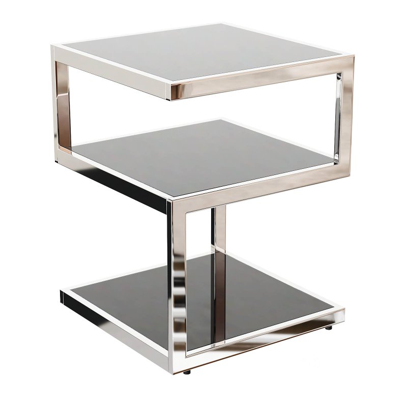 Contemporary Black Glass Side Table Image 3