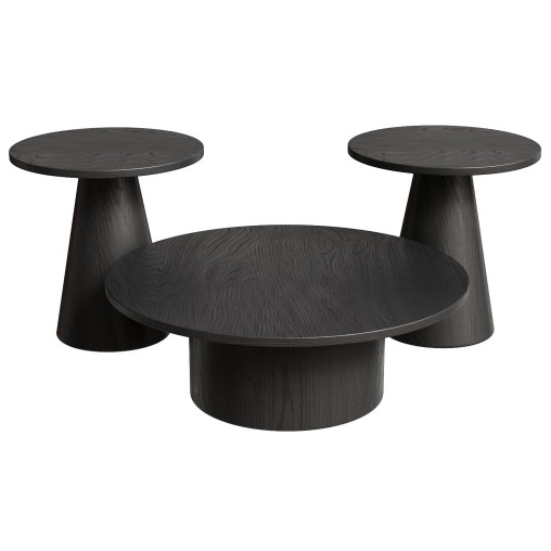 Carnisha 3 – Piece Round Black Coffee Table Sets