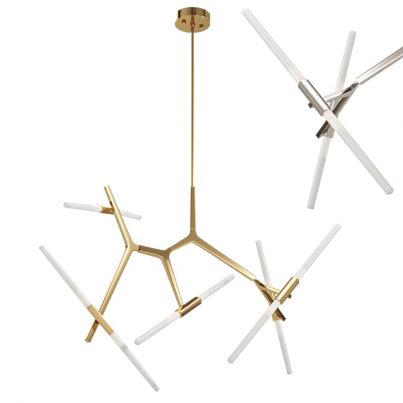 10 light Branch Modern Linear Chandelier Image 4