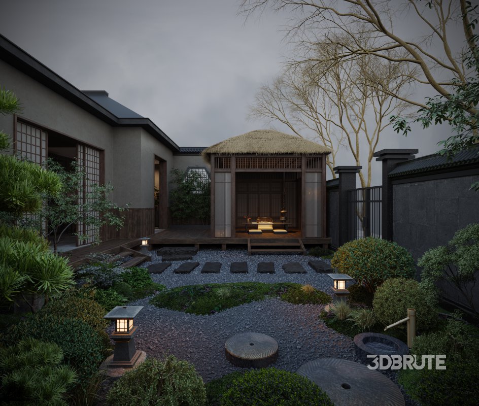 chinese courtyard tea room Image 5