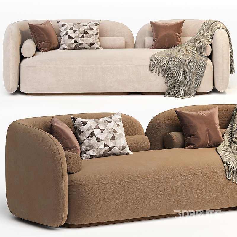 Scandinavian style velvet sofa Image 1