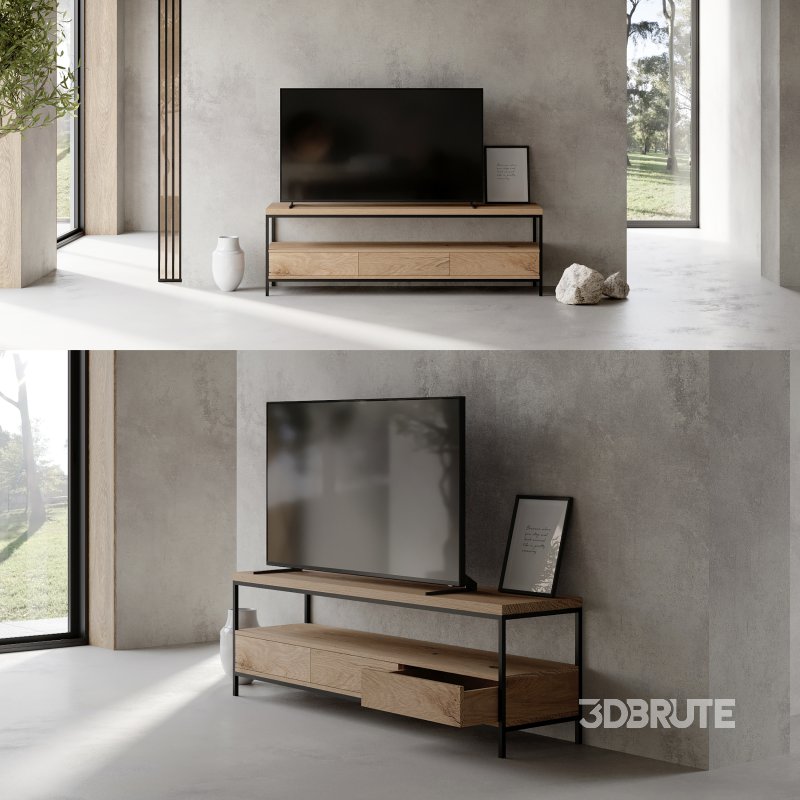 TV Stand 3 Drawers by mLOFT Image 2