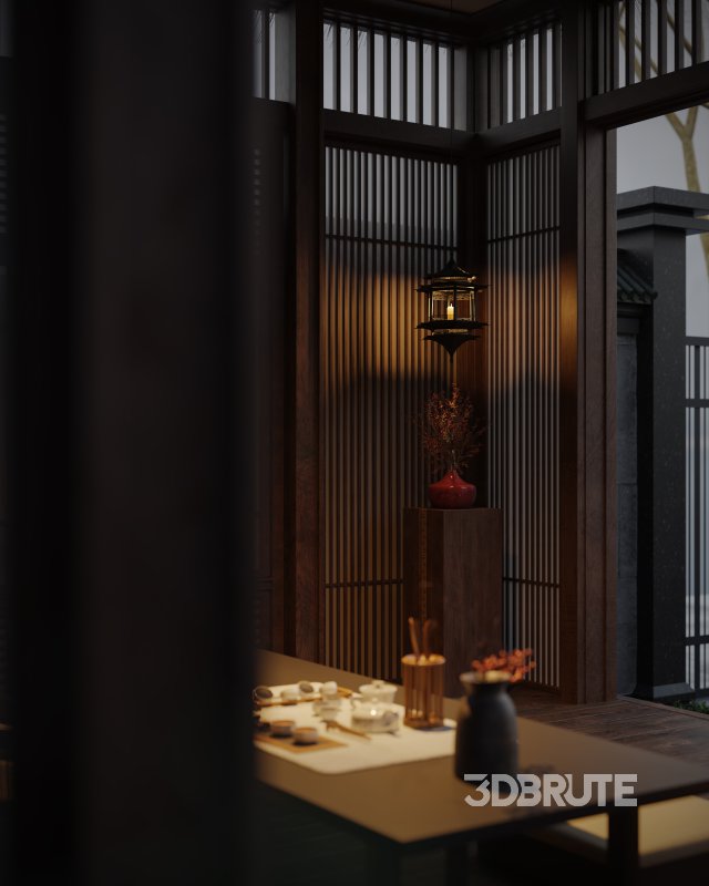 chinese courtyard tea room Image 7