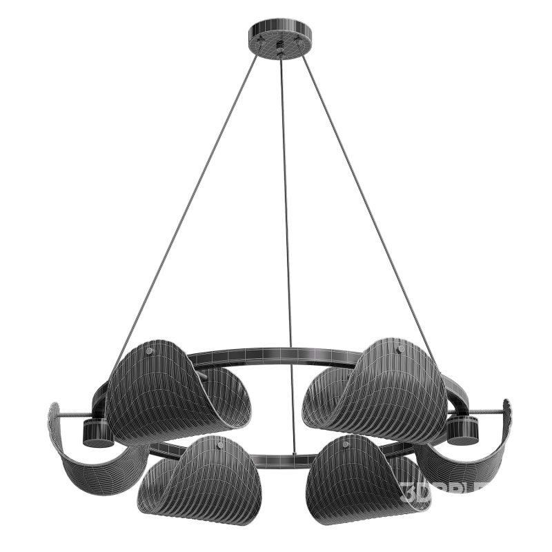 Curved Striped Glass light Image 1